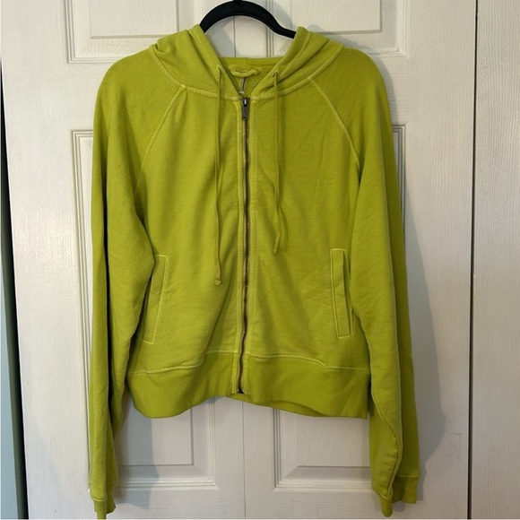 FP Movement XSmall Set TWO piece hoodie AND skort neon green cotton Free People - Picture 3 of 11